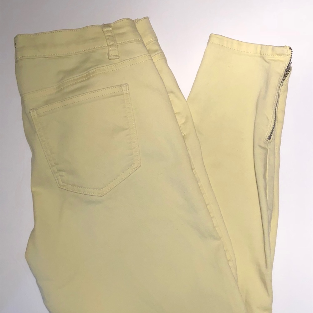 Forever 21 Premium Denim Ankle Skinny Yellow